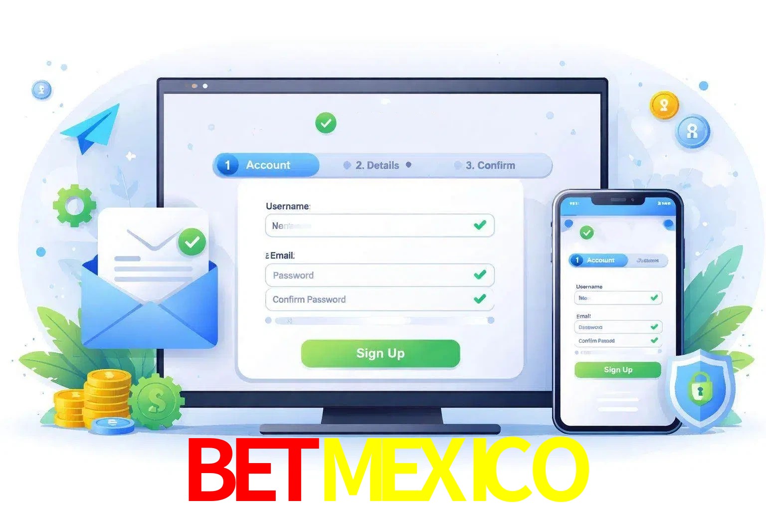 Registro de nuevo usuario y configuración de cuenta BETMEXICO